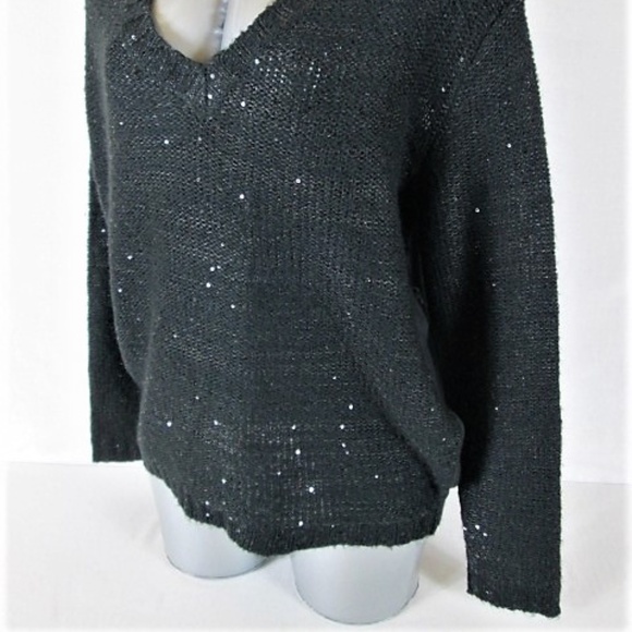 DECREE WOMENS Medium SHEER SEQUIN SWEATER (V)E1 - Picture 3 of 8